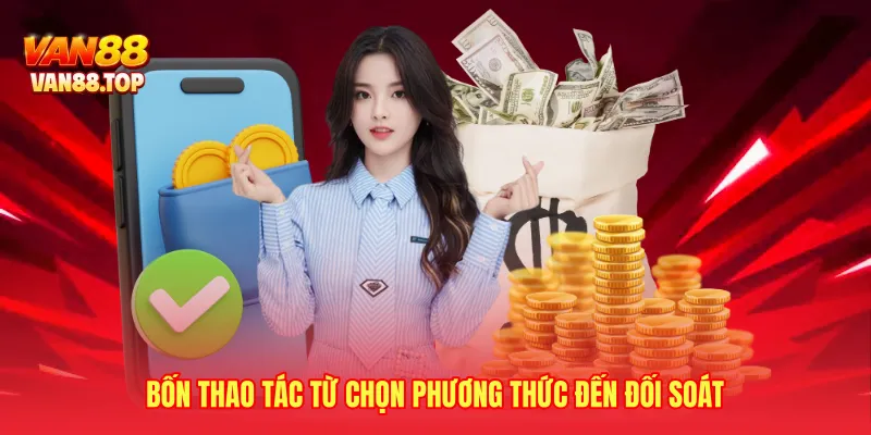 Bốn thao tác từ chọn phương thức đến đối soát